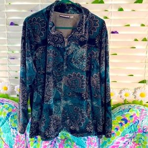 Croft & Barrow green velour jacket